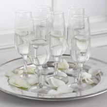 Champagne Flutes with Rose Petals
