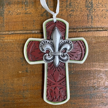 Red Hanging Cross Ornament