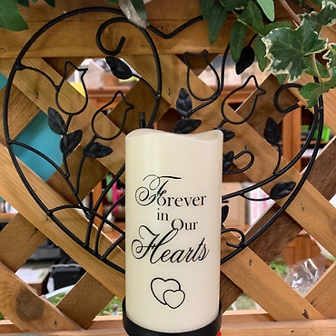 Memorial Heart Stake with LED Candle