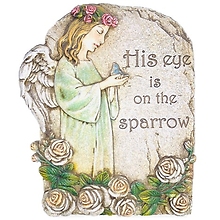 Angel With Sparrow Plaque