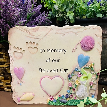 Beloved Cat Memorial Resin Stone