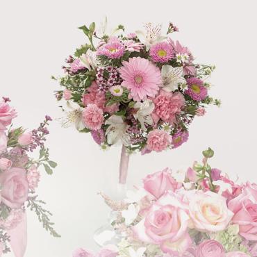 Pink Gerbera Daisy and Carnation Bouquet